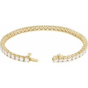 14K Yellow Gold 7 CTW Lab-Grown Diamond Line 7" Bracelet