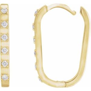14K Yellow Gold 1/6 CTW Natural Diamond 19.5 mm Hoop Earrings