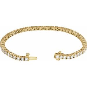 14K Yellow Gold 5 CTW Lab-Grown Diamond Line 7" Bracelet