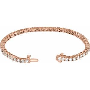 14K Rose Gold 5 CTW Lab-Grown Diamond Line 7" Bracelet