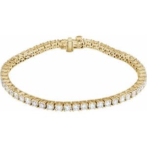 14K Yellow Gold 5 CTW Lab-Grown Diamond Line 7" Bracelet