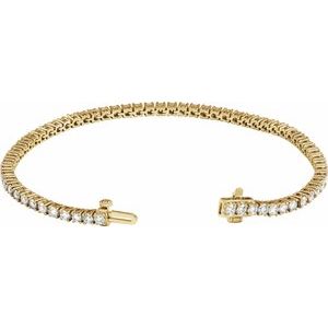 14K Yellow Gold 4 CTW Lab-Grown Diamond Line 7" Bracelet