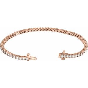 14K Rose Gold 4 CTW Lab-Grown Diamond Line 7" Bracelet
