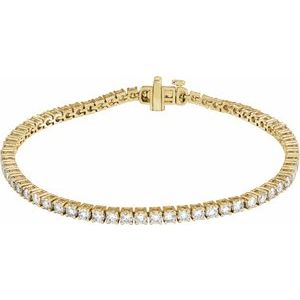 14K Yellow Gold 4 CTW Lab-Grown Diamond Line 7" Bracelet
