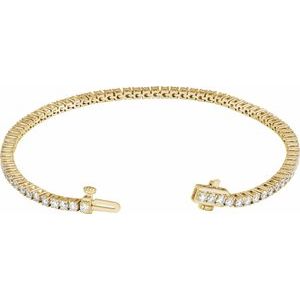 14K Yellow Gold 3 CTW Lab-Grown Diamond Line 7" Bracelet