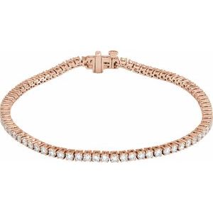 14K Rose Gold 3 CTW Lab-Grown Diamond Line 7" Bracelet