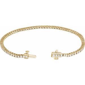 14K Yellow Gold 2 CTW Lab-Grown Diamond Line 7" Bracelet