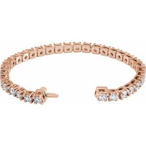 14K Rose Gold 10 CTW Lab-Grown Diamond Line 7 1/4" Bracelet