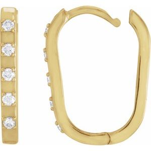 14K Yellow Gold 1/8 CTW Natural Diamond 17.25 mm Hoop Earrings