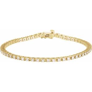 14K Yellow 2 1/4 CTW Lab-Grown Diamond Line 7 1/4" Bracelet