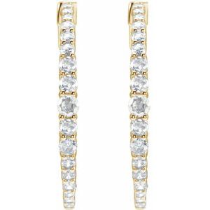 14K Yellow Gold 1 1/3 CTW Natural Diamond 30 mm Hoop Earrings