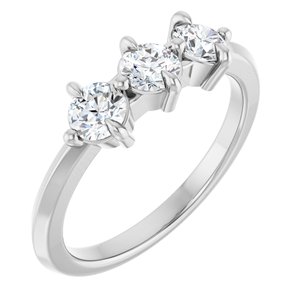 Platinum 3/4 CTW Natural Diamond Anniversary Band