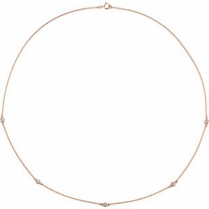 14K Rose Gold 1/4 CTW Lab-Grown Diamond 5-Station 18" Necklace