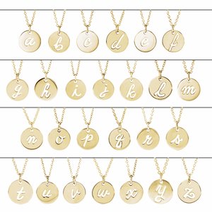 14K White Gold Script Initial J Pendant