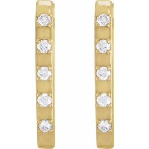 14K Yellow Gold 1/8 CTW Natural Diamond 17.25 mm Hoop Earrings