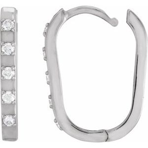 Sterling Silver 1/8 CTW Natural Diamond 17.25 mm Hoop Earrings