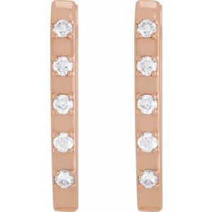 14K Rose Gold 1/8 CTW Natural Diamond 17.25 mm Hoop Earrings