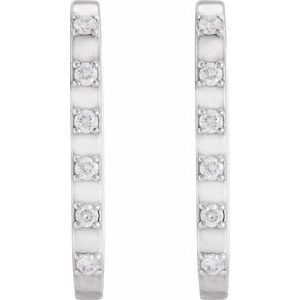 Sterling Silver 1/6 CTW Natural Diamond 19.5 mm Hoop Earrings