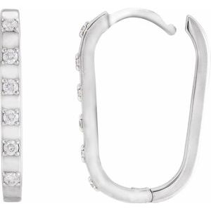 Sterling Silver 1/6 CTW Natural Diamond 19.5 mm Hoop Earrings