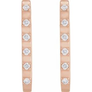 14K Rose Gold 1/6 CTW Natural Diamond 19.5 mm Hoop Earrings