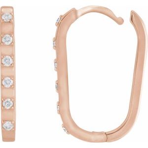 14K Rose Gold 1/6 CTW Natural Diamond 19.5 mm Hoop Earrings