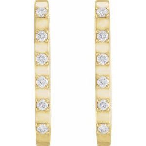 14K Yellow Gold 1/6 CTW Natural Diamond 19.5 mm Hoop Earrings