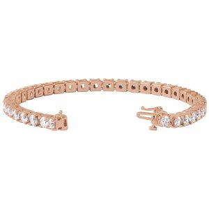 14K Rose Gold 9 CTW Lab-Grown Diamond Line 7 1/4" Bracelet