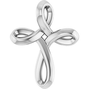 Platinum Freeform Cross Pendant