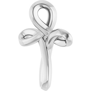 14K White Gold Freeform Cross Pendant