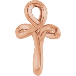 14K Rose Gold Freeform Cross Pendant