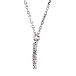 14K White Gold 1/8 CTW Natural Diamond Initial F 16" Necklace