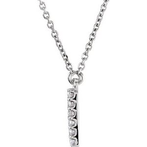 14K White Gold 1/8 CTW Natural Diamond Initial H 16" Necklace