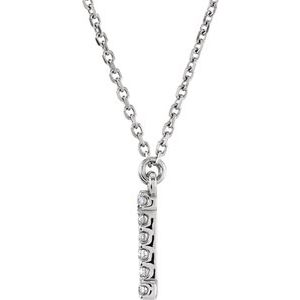 14K White Gold .08 CTW Natural Diamond Initial I 16" Necklace
