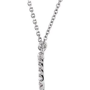 14K White Gold 1/10 CTW Natural Diamond Initial J 16" Necklace