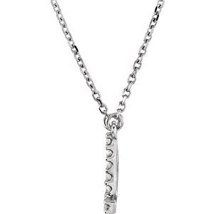 14K White Gold .08 CTW Natural Diamond Initial L 16" Necklace