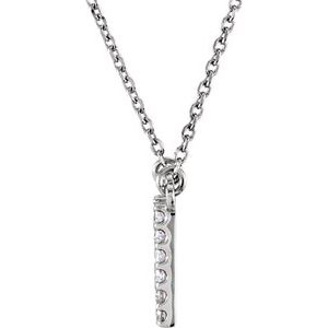 14K White Gold 1/8 CTW Natural Diamond Initial N 16" Necklace