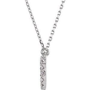 14K White Gold 1/6 CTW Natural Diamond Initial O 16" Necklace