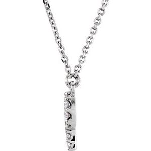 14K White Gold 1/8 CTW Natural Diamond Initial P 16" Necklace
