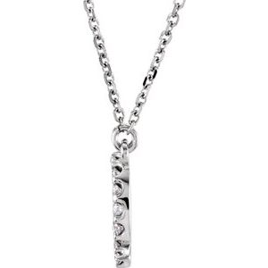 14K White Gold 1/6 CTW Natural Diamond Initial Q 16" Necklace