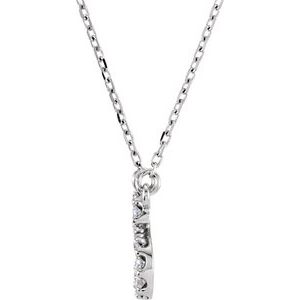 14K White Gold 1/8 CTW Natural Diamond Initial C 16" Necklace