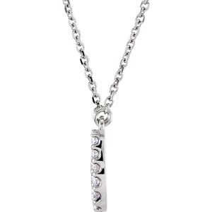 14K White Gold 1/8 CTW Natural Diamond Initial U 16" Necklace