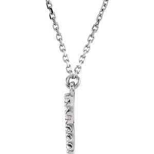 14K White Gold 1/8 CTW Natural Diamond Initial X 16" Necklace