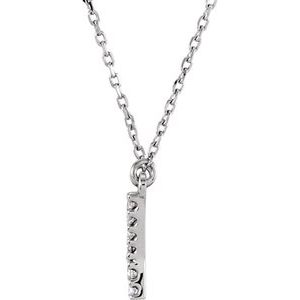 14K White Gold .08 CTW Natural Diamond Initial Y 16" Necklace