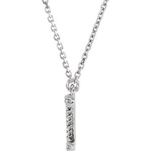 14K White Gold .08 CTW Natural Diamond Initial Z 16" Necklace