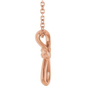 14K Rose Gold Freeform Cross 16-18" Necklace