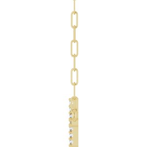 14K Yellow Gold .06 CTW Natural Diamond Sideways Cross 18" Necklace