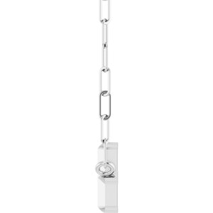 14K White Gold Sideways Cross 18" Necklace