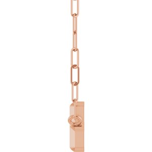 14K Rose Gold Sideways Cross 18" Necklace