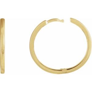 14K Yellow Gold Hinged 20 mm Hoop Earrings