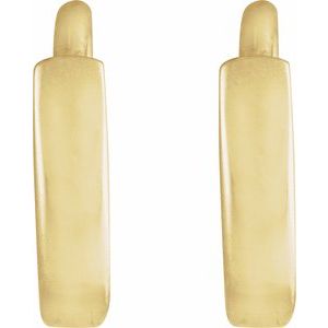 14K Yellow Gold Hinged 8 mm Hoop Earrings